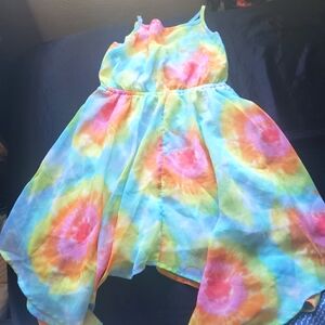 Vibrant Tie-Dye Sleeveless Dress Girls Size 5/6